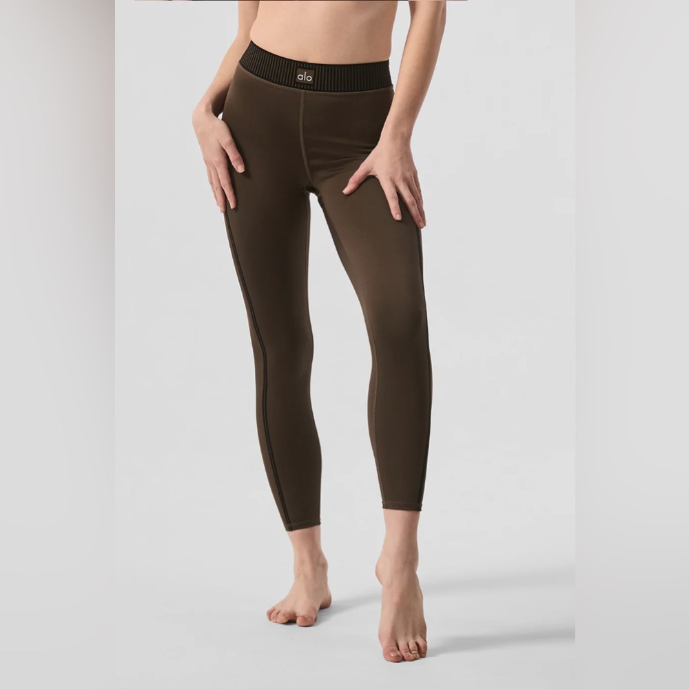 ALO Yoga Airlift High-Waist 7/8 Line Up Legging Espresso Brown Sz S